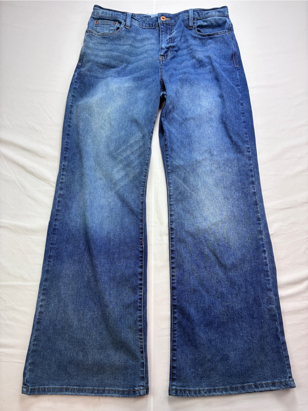RE generation by Celebrity Pink Wide Leg Blue Jeans - Faded Indigo Flare